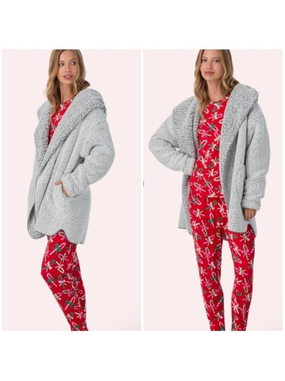 ROOM SERVICE ULTRA SOFT COZY CARDIGAN ROBE LOUNGEWEAR GRAY SMALL MEDIUM NWT - Picture 3 of 11